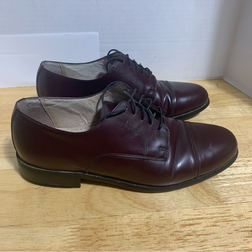 Bostonian Mens Classics Akron 20398 Burgundy Leather Oxford Dress Shoes Sz 8.5M